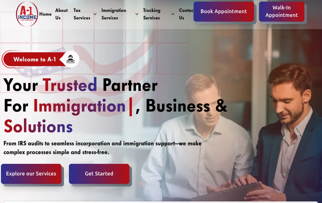 A-1 Income Tax Services website preview 1