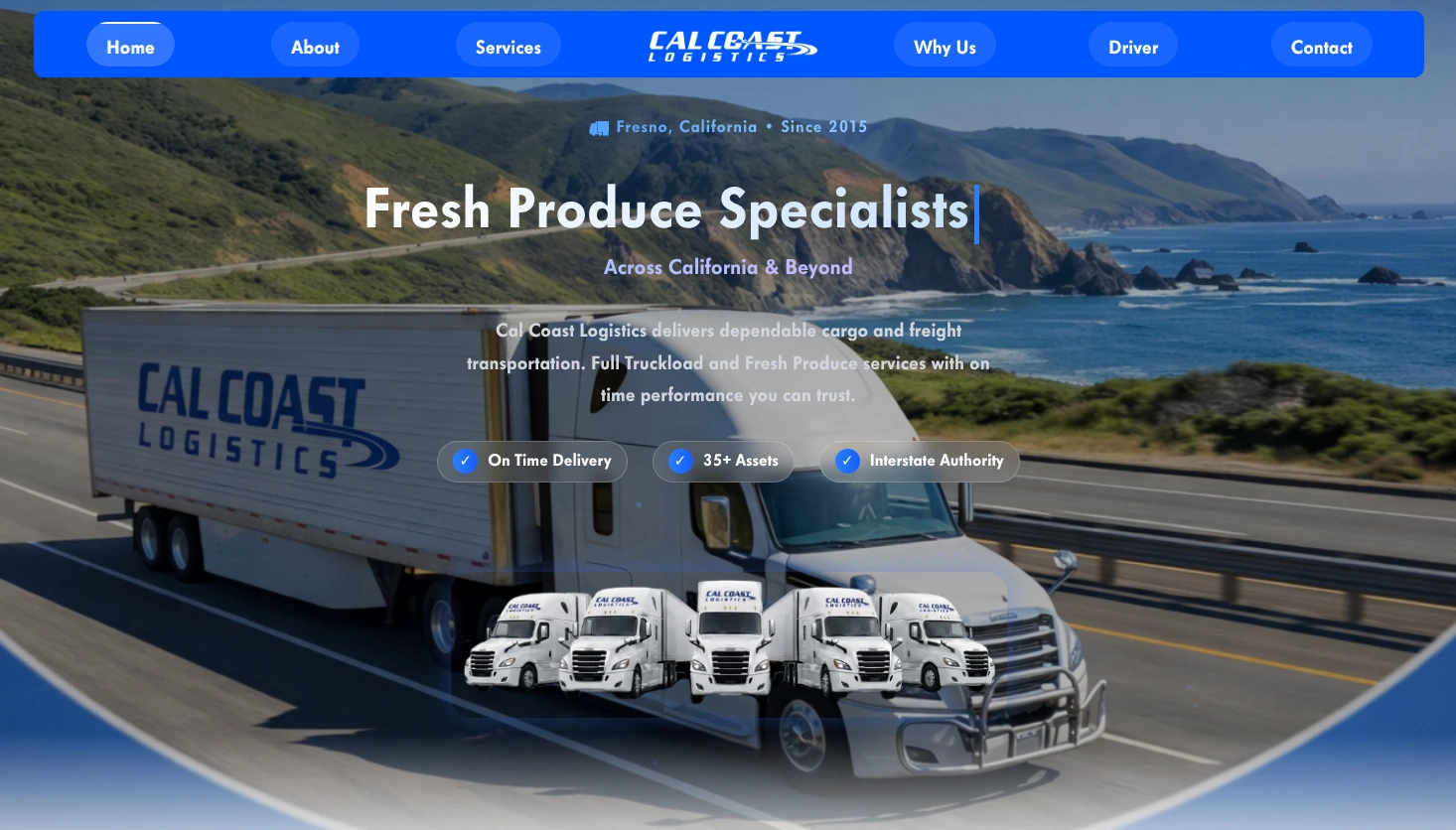 Cal Coast Logistics website preview 1